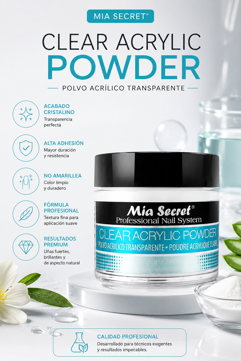 Mia Secret Polimero Polvo Acrilico 30gr.