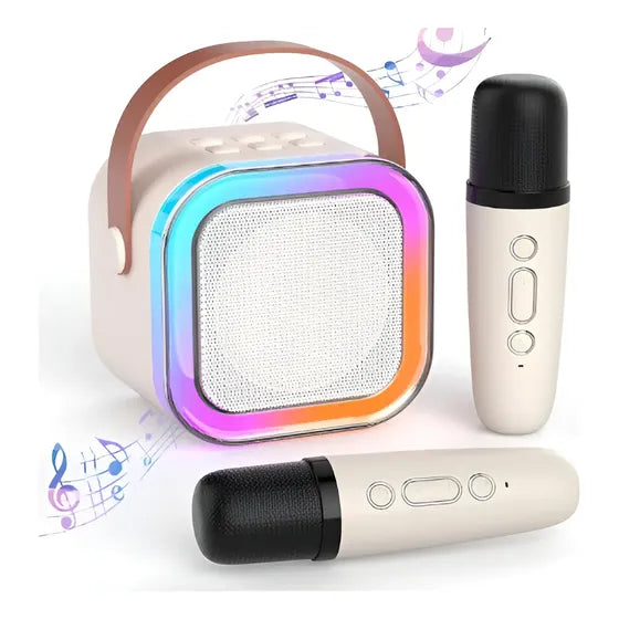 Parlante Bluetooth Portátil Bienok K12 5W Blanco Con Karaoke y Micrófono