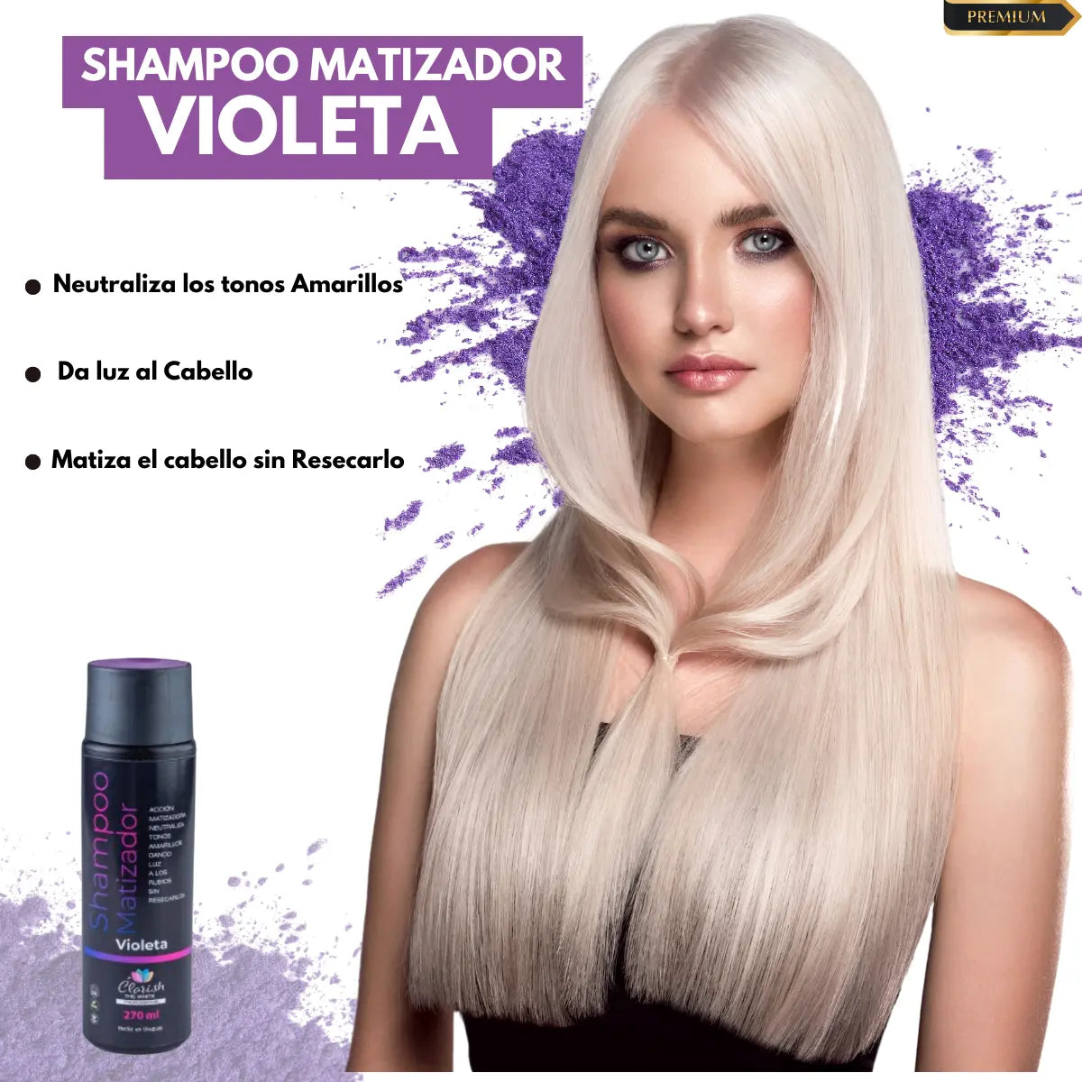 Shampoo Matizador Violeta Femenino 270ml Clarish The White