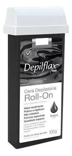 Cera Depilatoria Depilflax Roll On Negra