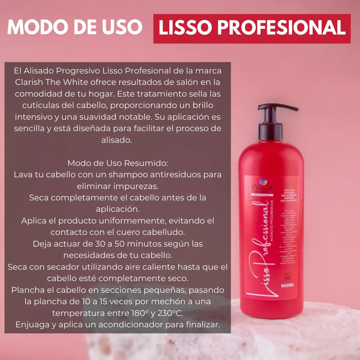 Alisado Progresivo Lisso Profesional Clarish The White 900ml