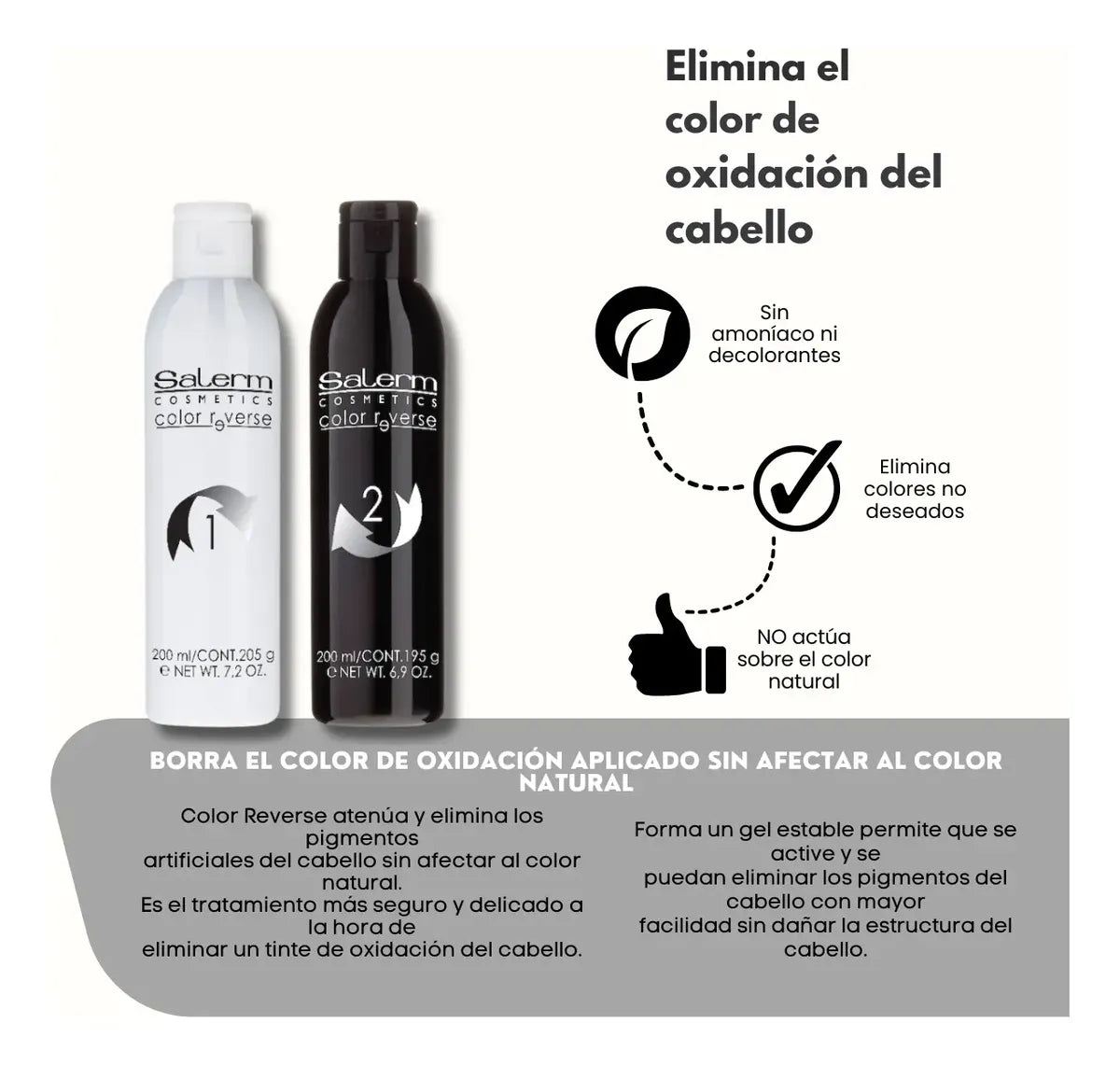 Color Reverse Sin Amoniaco Salerm Cosmetics Paso 1 Y 2 Prof.