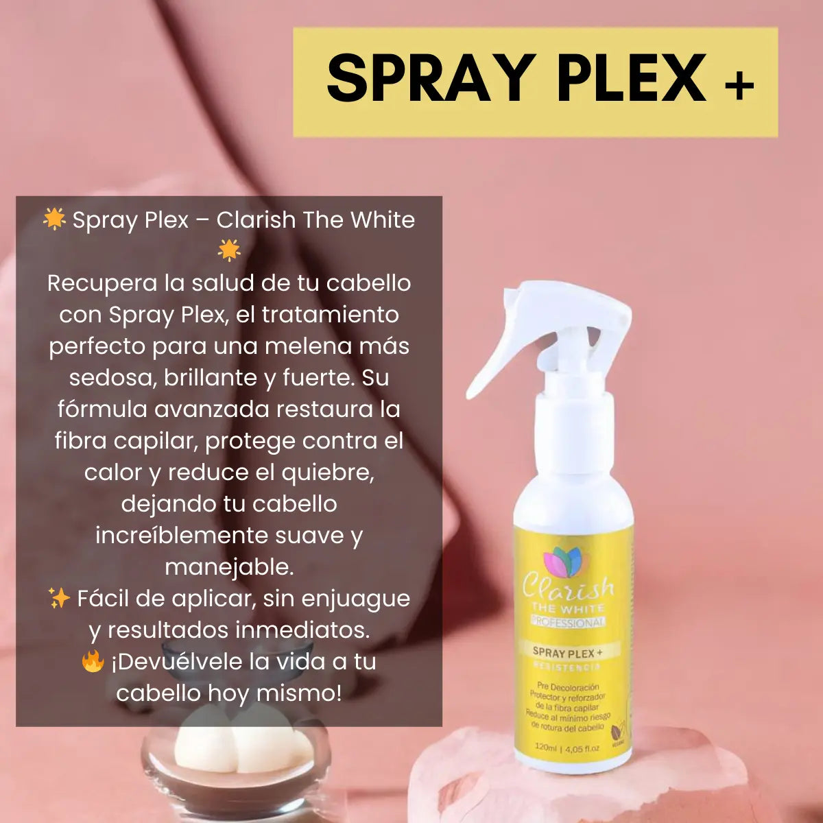 Spray Reparador Capilar Profesional Clarish The White 120ml