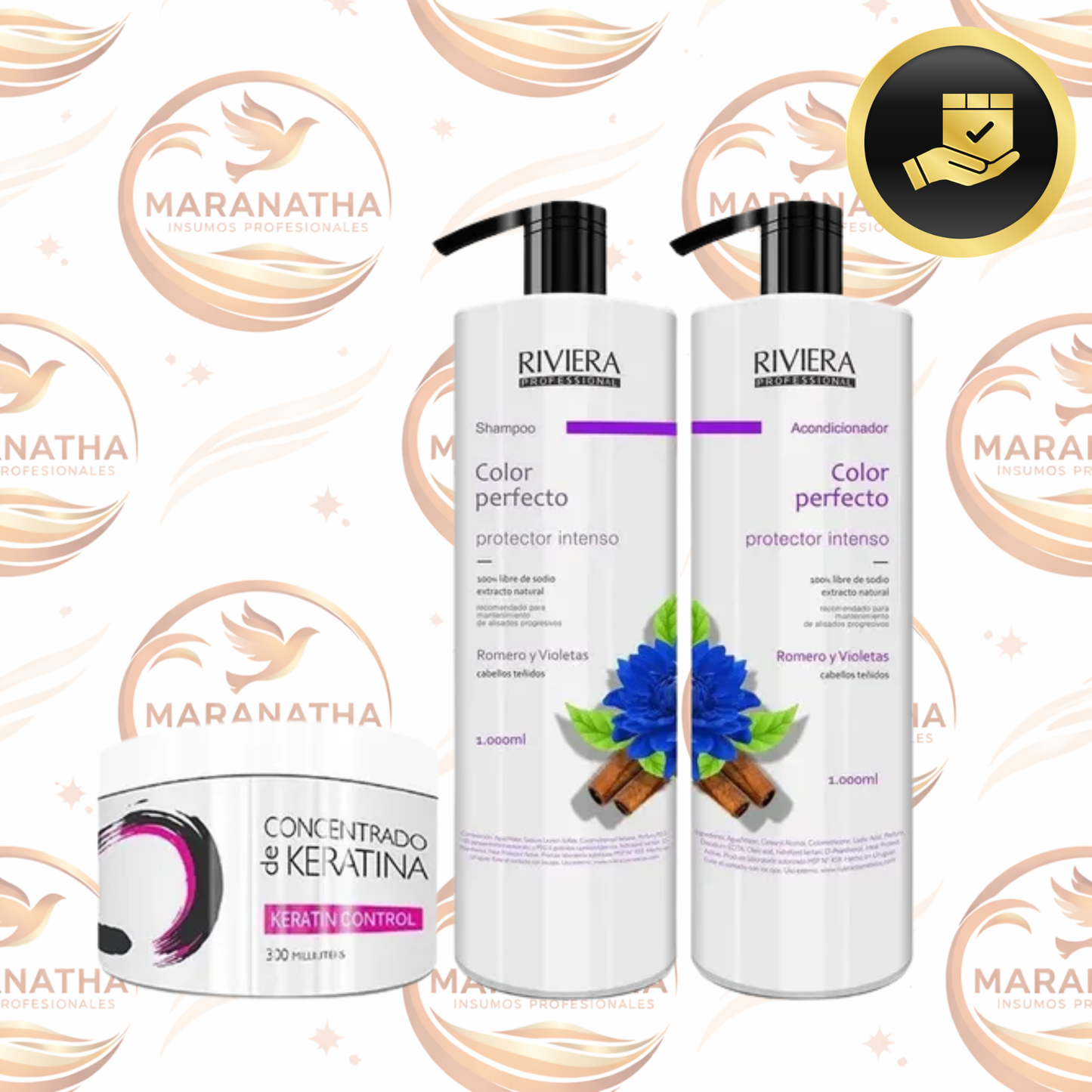 Pack Reparador Shampoo 1l + Acondicionador Riviera + Keratin
