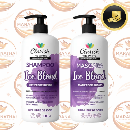 Pack Shampoo + Acond, Matizador Ice Blond Clarish Uso Diario