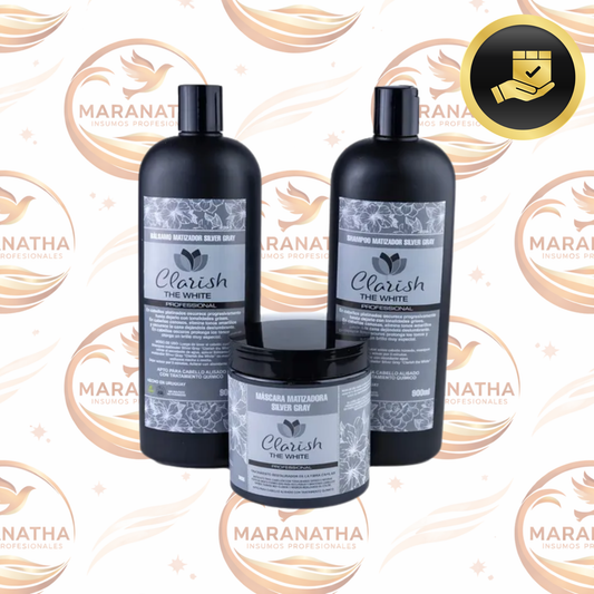Pack Shampoo Cabellos Grises + Acond + Mascara Clarish Promo