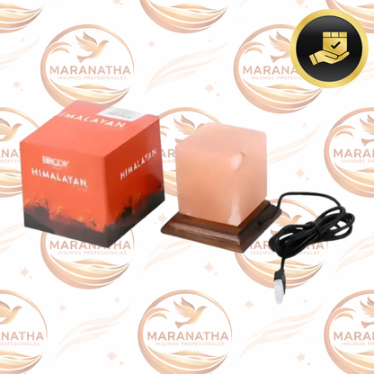Lampara Con Luz De Colores De Sal Himalaya Cuadrada Usb Gs