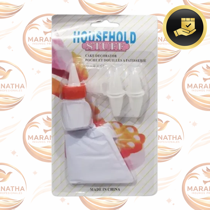 Manga Pastelera con 6 Picos Intercambiables de Plástico para Pasteles HYC
