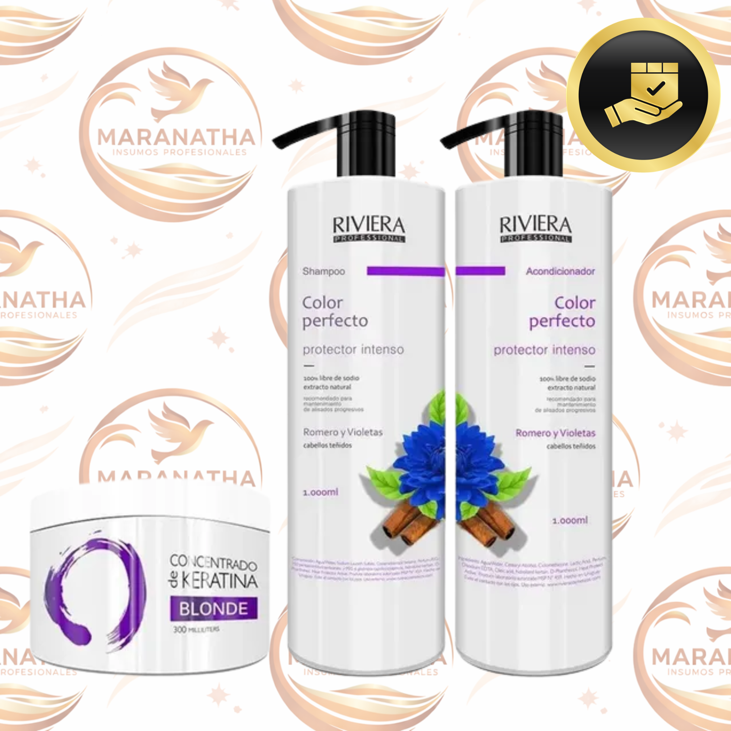 Shampoo 1l + Acond. Cabellos Teñidos + Keratina Matizadora
