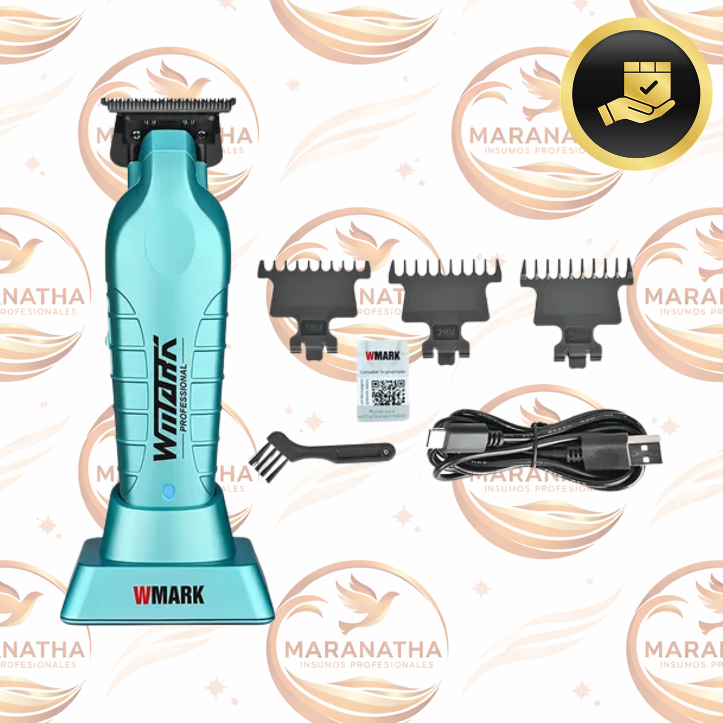Maquinilla de Acabado Azul Wmark NG317 Inalámbrica 3 Peines