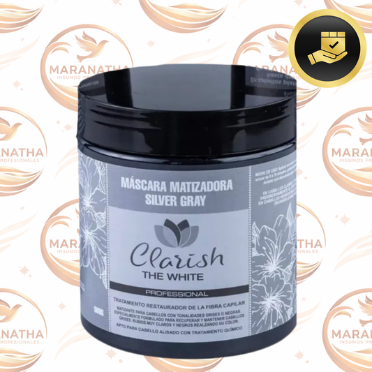 Máscara Matizadora Silver Gray Clarish The White 500gr