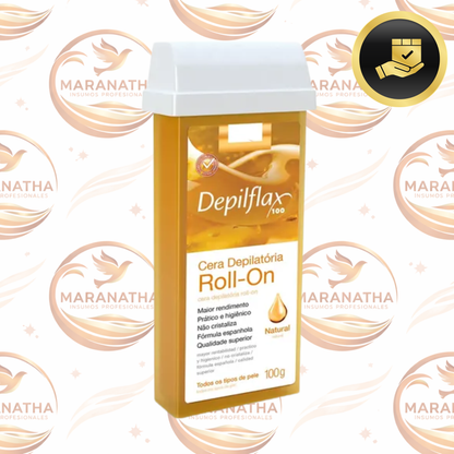 Cartucho de cera depilatoria Depilflax, rollo, 100 g, natural, universal, para piel suave y rápida