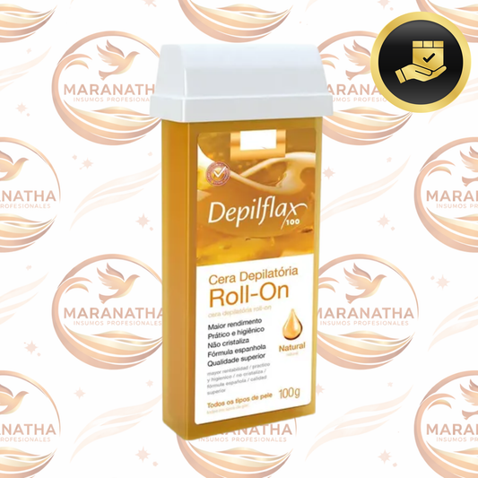 Cartucho de cera depilatoria Depilflax, rollo, 100 g, natural, universal, para piel suave y rápida