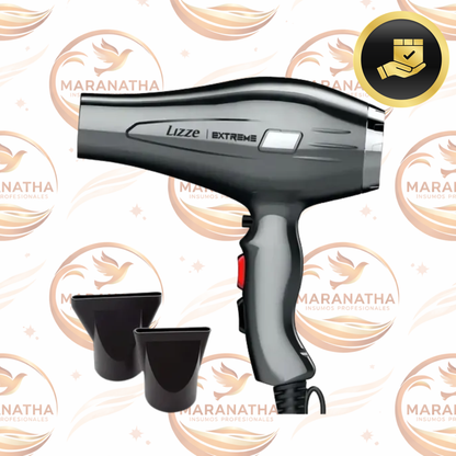 Secador de pelo profesional Lizze Extreme 2400 W, color gris oscuro