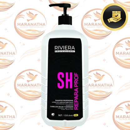 Shampoo Reparador Nutre Riviera Profesional Sin Sal 5 Litros