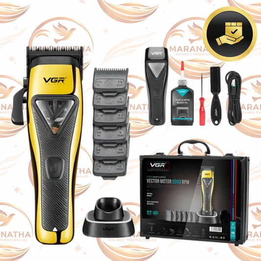 Máquina Cortar Pelo Profesional Vgr V-015 Motor Vector 9000 Color Dorado