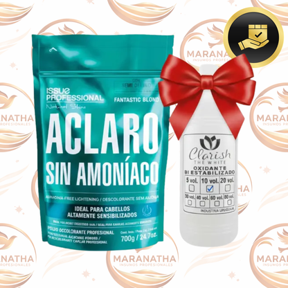 Polvo Decolorante Sin Amoniaco + Oxidante Activador Clarish
