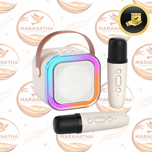 Parlante Bluetooth Portátil Bienok K12 5W Blanco Con Karaoke y Micrófono