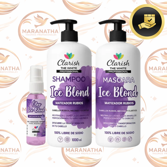 Shampoo Y Acondicionador + Oleo Reparador Para Rubias Prof