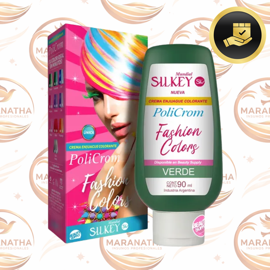 Silkey Policrom Crema Enjuague Colorante Fashion Colors 90ml Tono Verde