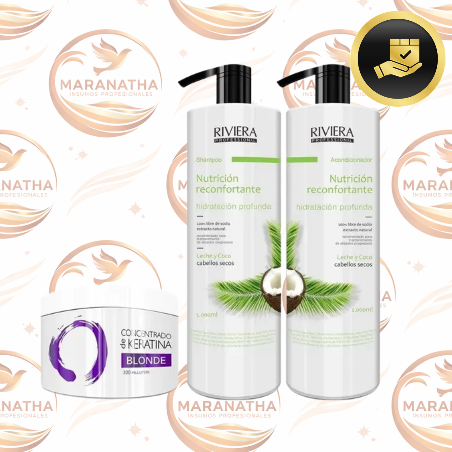 Shampoo 1l + Acond. Cabellos Secos + Keratina Matizadora