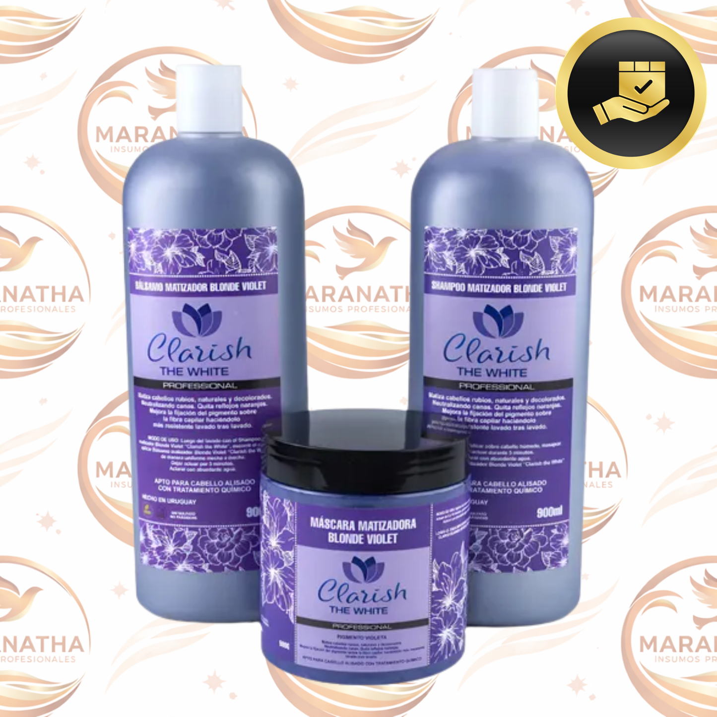 Shampoo Matizador Para Rubias + Acondicionador + Mascara Rep