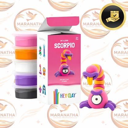 Hey Clay Massa Moldear Plastilina Color Scorpio 5 Latas