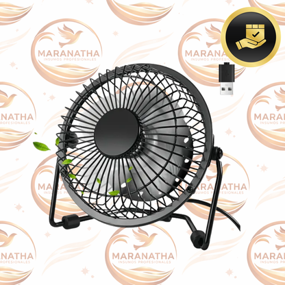 Ventilador USB de Mesa Silencioso Black Mount Rotación 360º Portátil