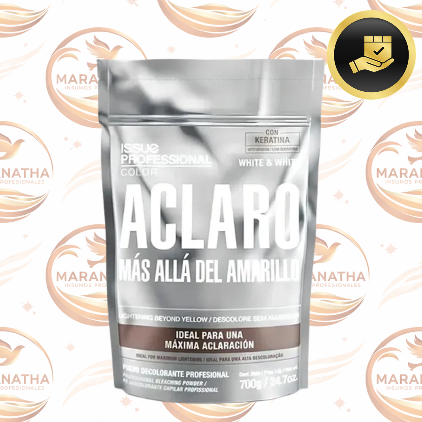 Polvo Decolorante Issue Profesional Aclaro White & White Con Keratina 700gr