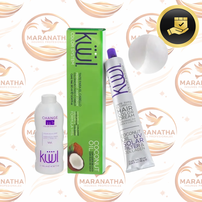 Tinta Kuul N°000 Con Aceite De Coco + Oxidante Activador Tono 000