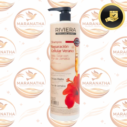 Shampoo Celulas Madre Jamaica Reparacion Verano 1lt Riviera