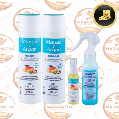 Pack Shampoo Sin Sal+acond+óleo Mango Argán+protector Term.