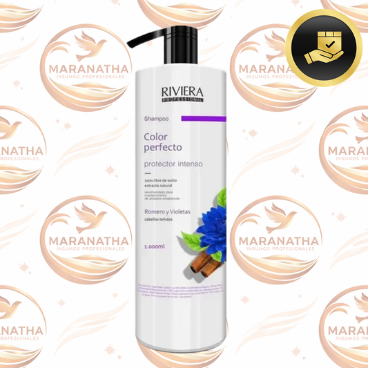 Shampoo Sin Sal Riviera Romero Y Violeta Para Cabellos Teñidos 1L