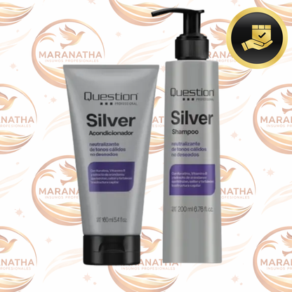 Pack Blonde Silver Question Sh + Acond Profesional