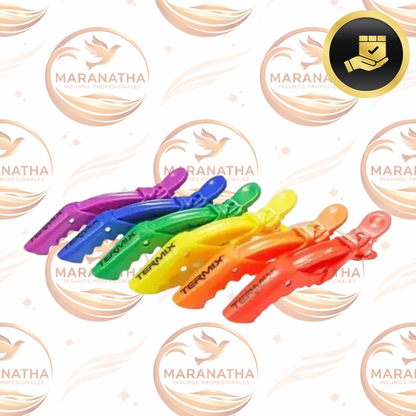 Set 6 Pinzas Termix Pride De Plastico Colores Peluqueria