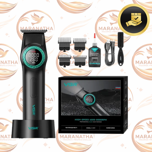 Cortadora Pelo Trimmer Pro Vgr V-977 Luz Motor Bldc 8000rpm Color Negro