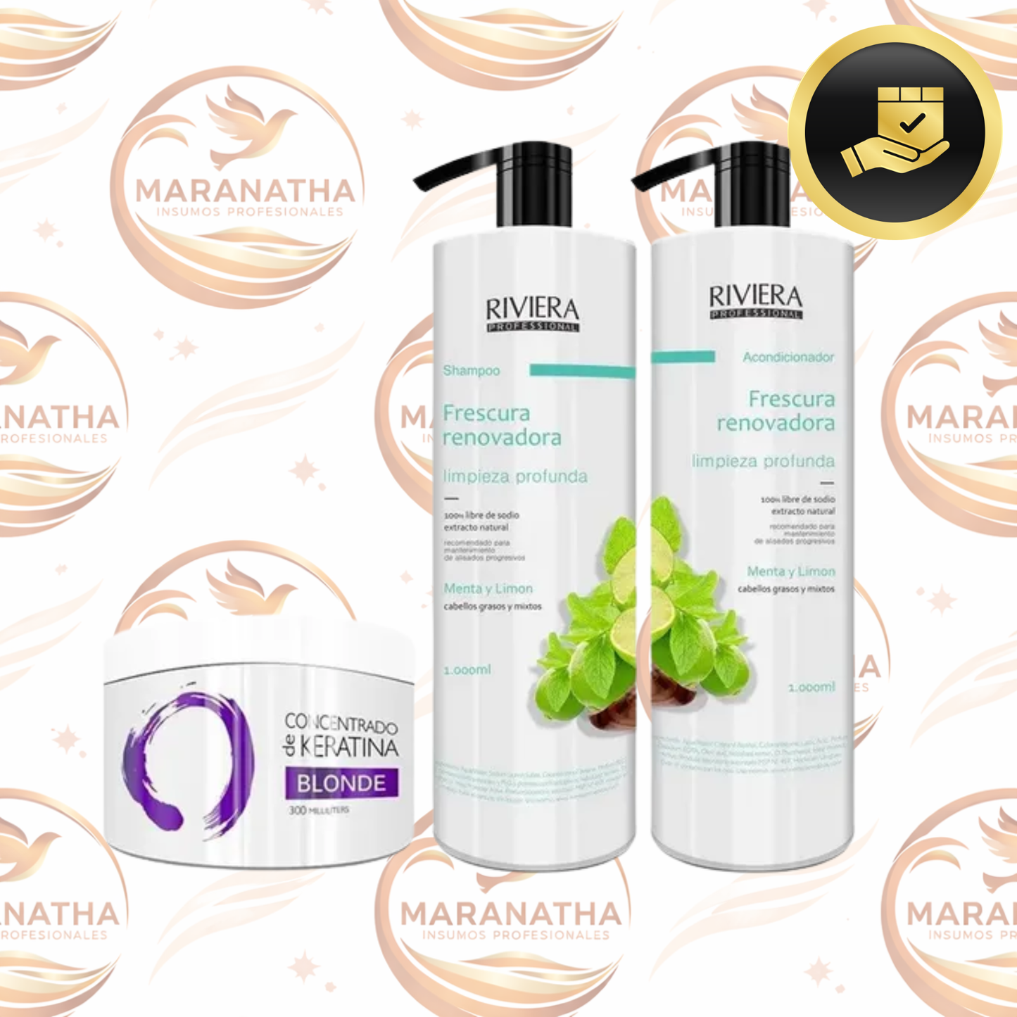 Shampoo 1l + Acond. Cabellos Grasos + Keratina Matizadora