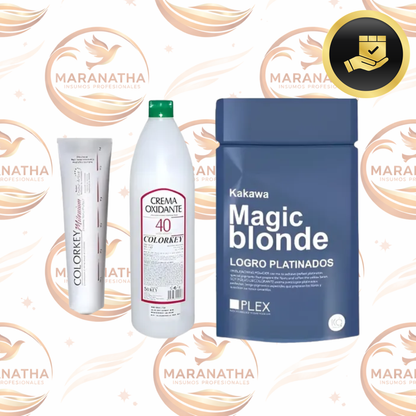 Kit Platinado 1 Barbería Tinta + Polvo Decolorate + Oxidante