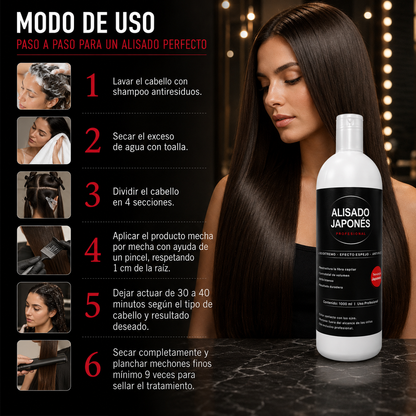 Alisado Japonés Profesional 1000 ml – Liso Extremo y Control Total del Frizz