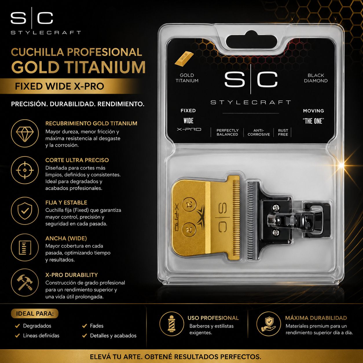 Cuchilla De Repuesto Stylecraft Gold Titanium X-pro The One