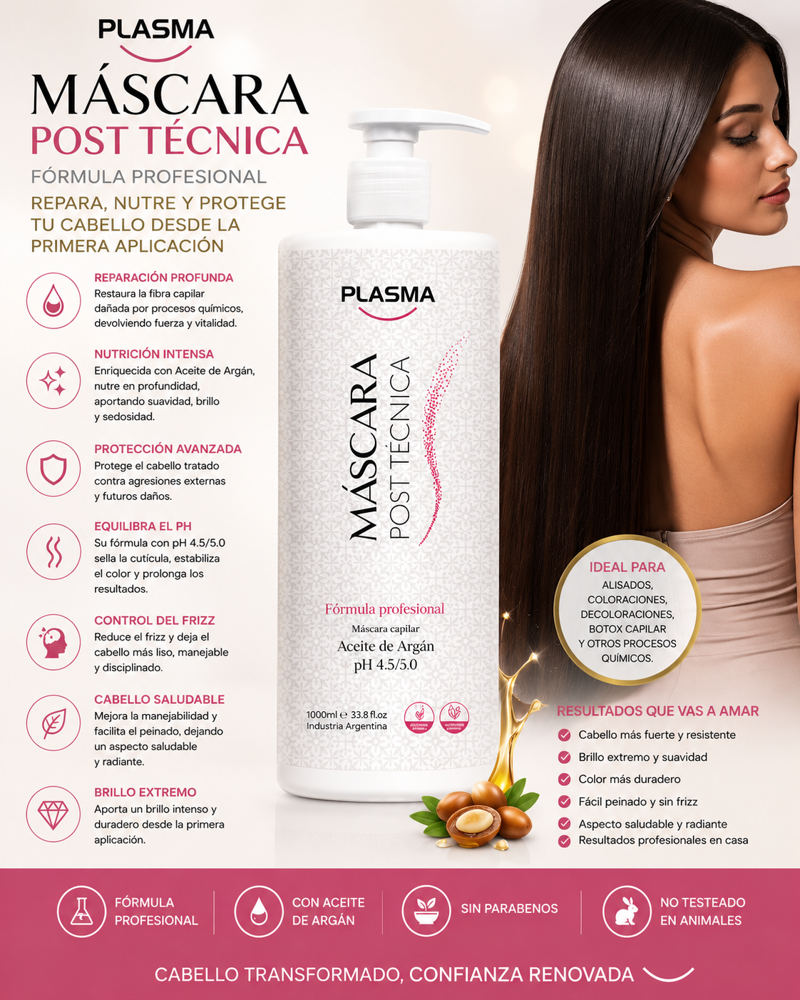 Mascara Post Tecnico Plasma 1lt Profesional