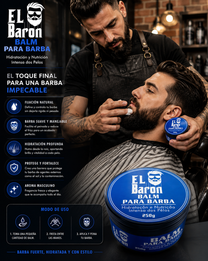 Balsamo Para Barba Hidratante Nutricion El Baron 250gr