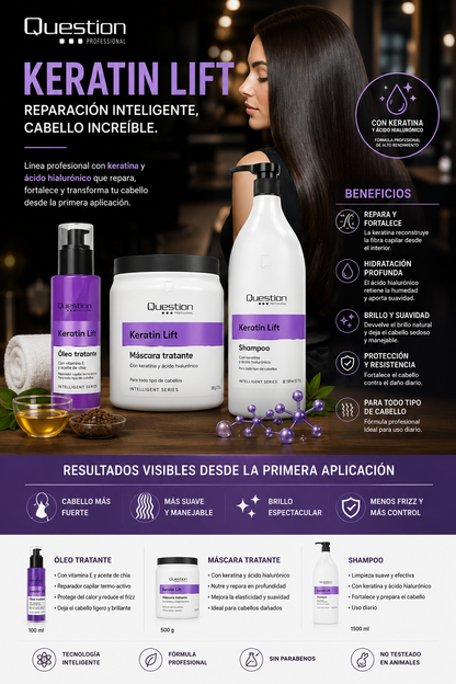 Pack Keratin Lift Shampoo+mascara+oleo Question Profesional