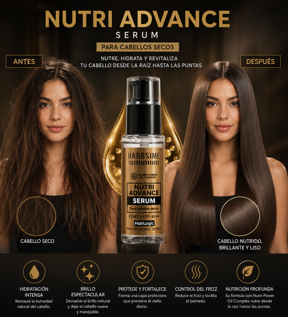 Sérum Hairssime Nutri Advance Nutrición Cabello Seco 63ml