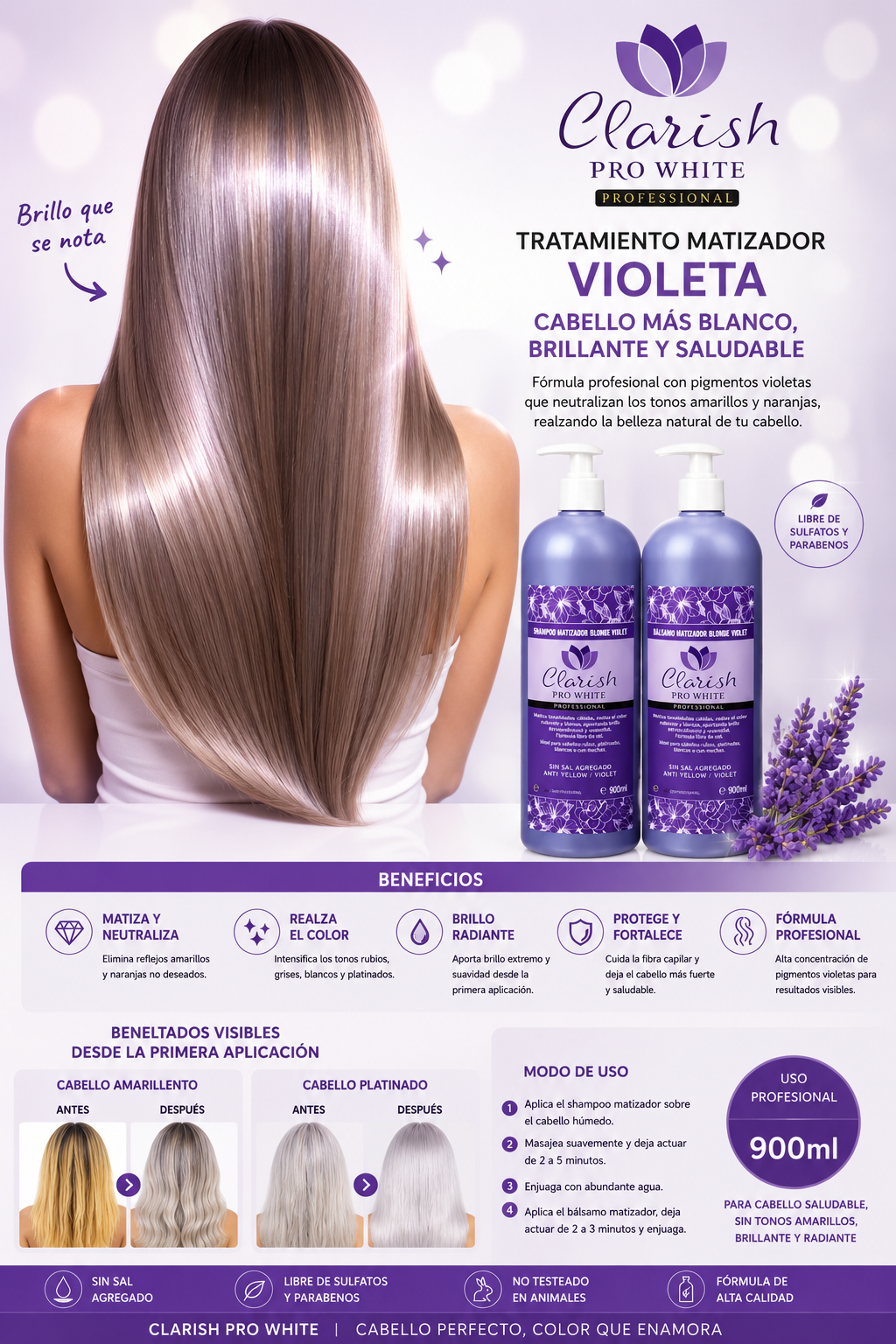 Shampoo O Acondicionador Matizador Blonde Violet 900ml