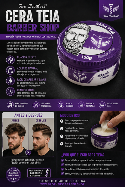 Pack X 3 Cera Teia Two Brother 150g Profesional Barber Shop