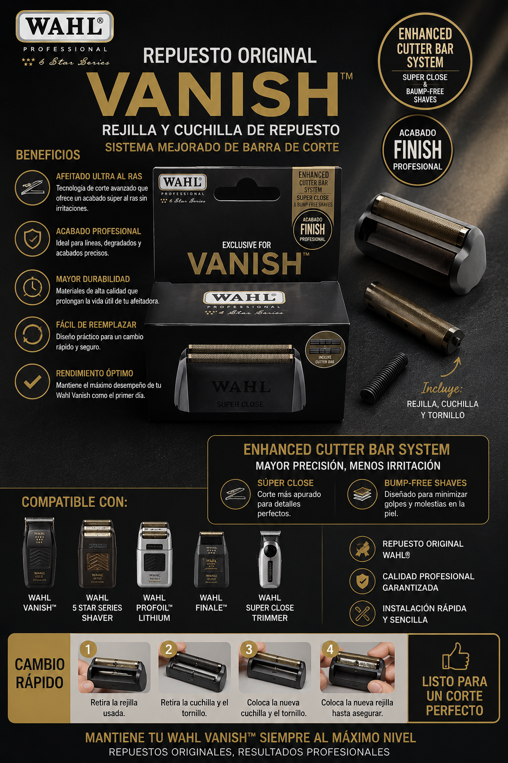 Cabezal Para Shaver Wahl Vanish Original