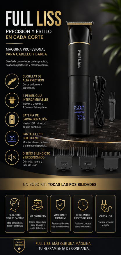 Full Liss Cortapelo Inalambrica Dorada T-blade Usb