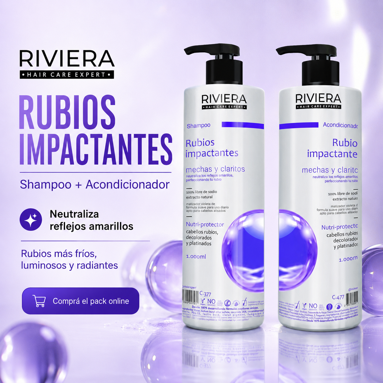 Shampoo + Acondicionador Rubios Impactantes Cabellos Teñidos