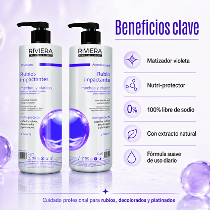 Shampoo + Acondicionador Rubios Impactantes Cabellos Teñidos